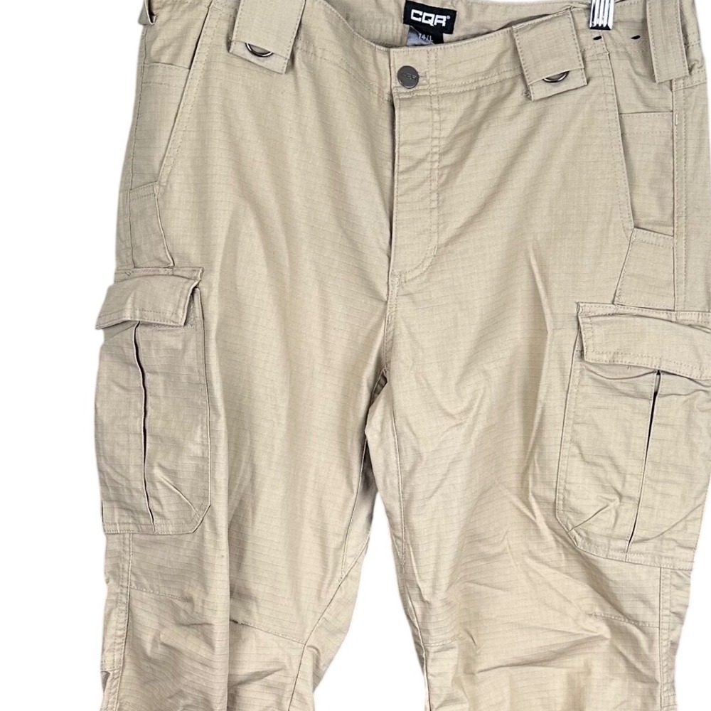 CQR Mens Tactical Cargo Pants Sand Beige Ripstop Work Outdoor Trousers 14/L
